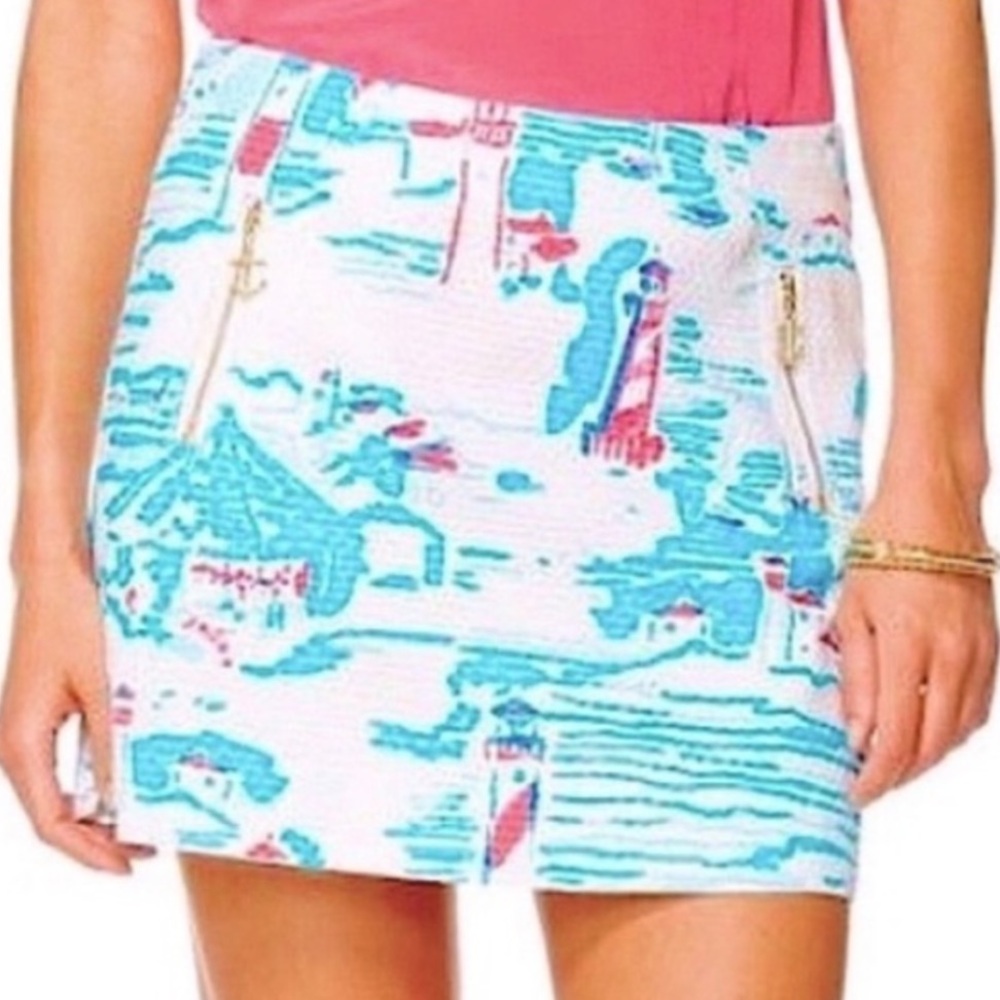 Lilly Pulitzer Tate Mini Skirt Watch Out Lighthouse - Picture 5 of 6